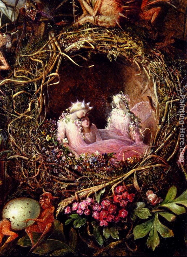 Fairies In A Bird's Nest (detail 1) painting - John Anster Fitzgerald Fairies In A Bird's Nest (detail 1) art painting
